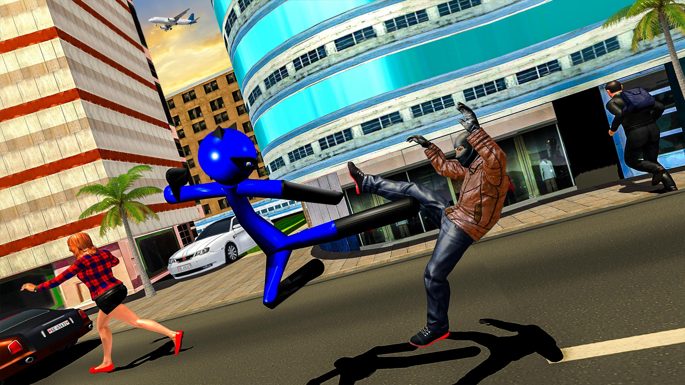 Super Stickman Hero: Gangster Crime City Battle(Ӣۺڰﷸ֮ս)1.0׿ͼ1