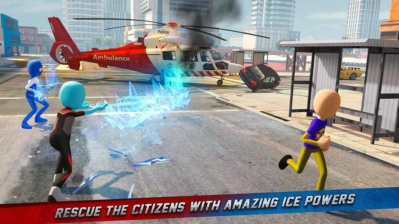 Stickman Ice Hero Crime City - Rope Hero(Ӣ۷޽Ұ)1.0°ͼ2