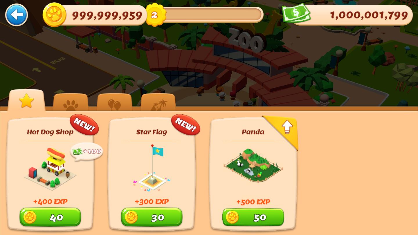 动物园瓷砖动物园规划师无限金币钞票破解版1.06.5038内购版截图1