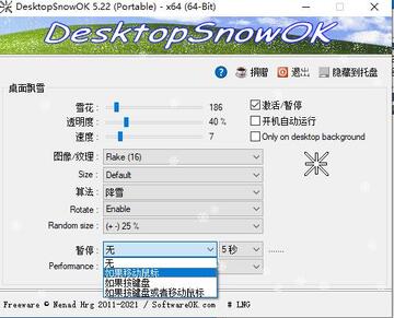 DesktopSnowOK(桌面下雪软件)绿色中文版截图1