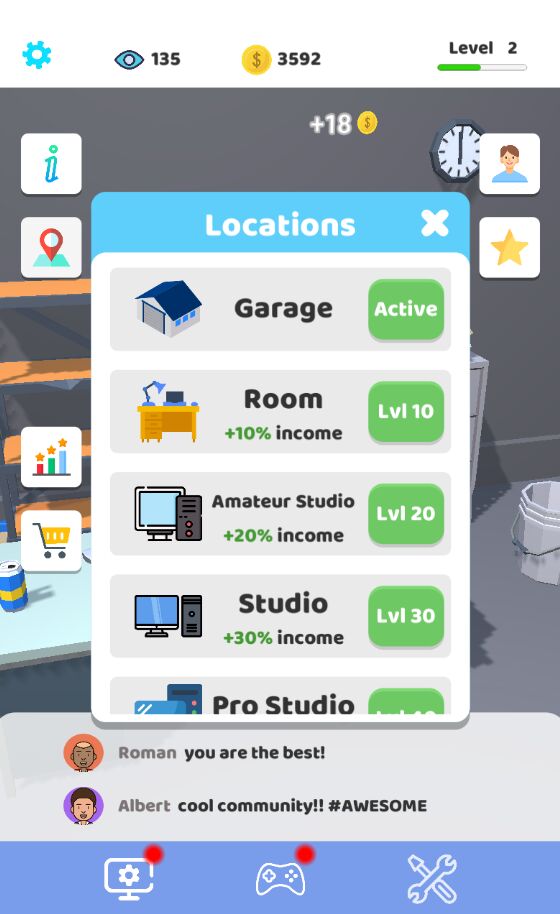 Idle Streamer(放置主播无限金币版)1.30内购版截图2