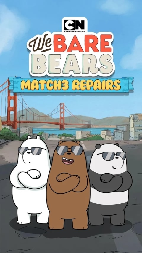 与3只熊熊一起玩消除游戏破解版(We Bare Bears Match3 Repairs)2.0.3中文版截图1