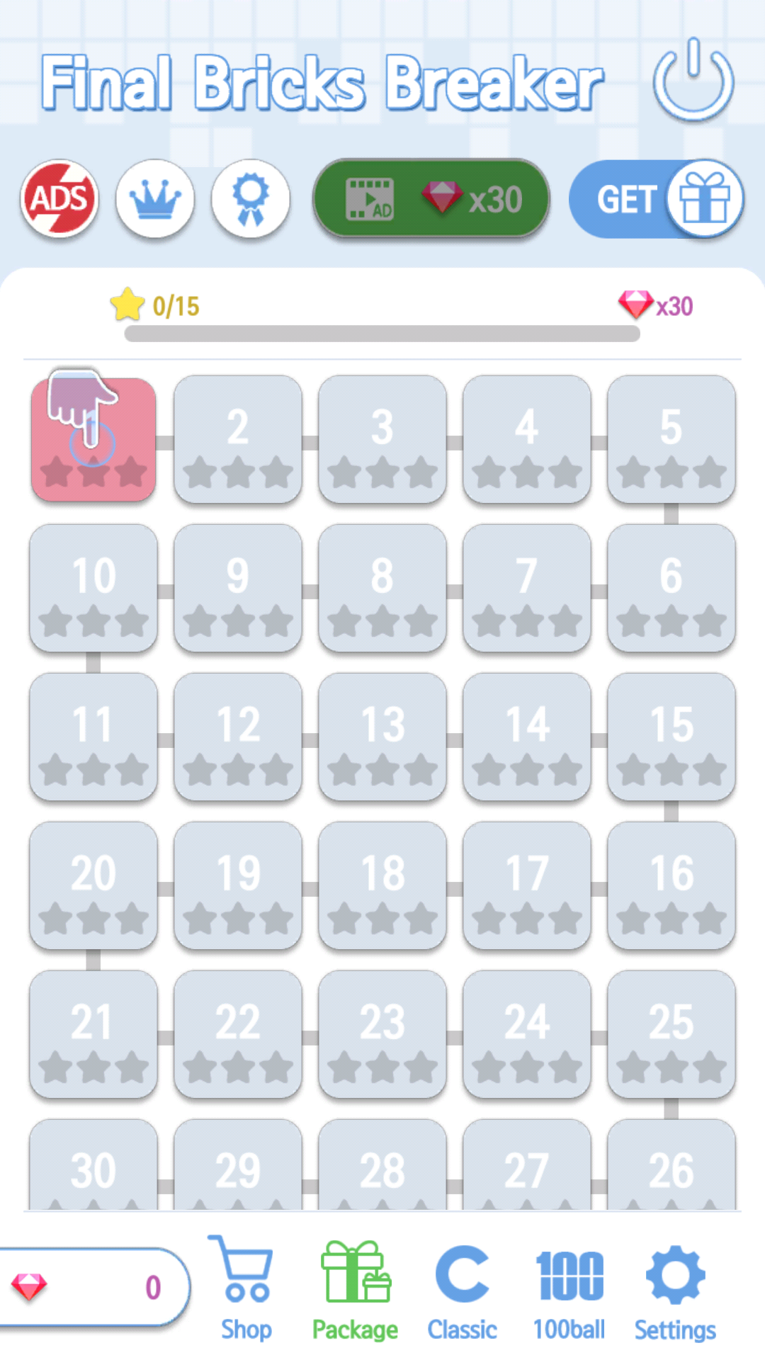 ������ש�����޵��߰棨Final\nBricks Breaker��1.0.27�ƽ���ͼ1