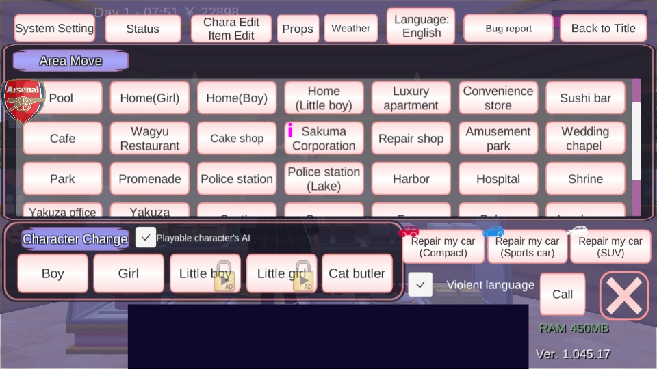 樱花校园模拟器破解版无限金币(SAKURA SchoolSimulator)1.045.17安卓版截图1