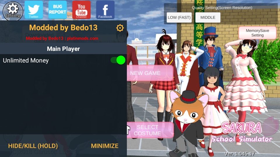 樱花校园模拟器破解版内置菜单(SAKURA SchoolSimulator)1.045.17无限金币版截图4