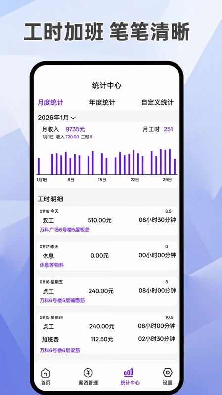 安心记工作加班预览图