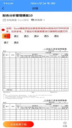 Excel模板预览图