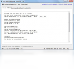 HDD Low Level Format Tool界面