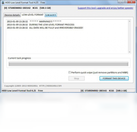 HDD Low Level Format Tool操作界面