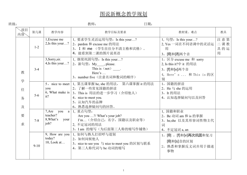 新概念英语微课每日学习计划表配图