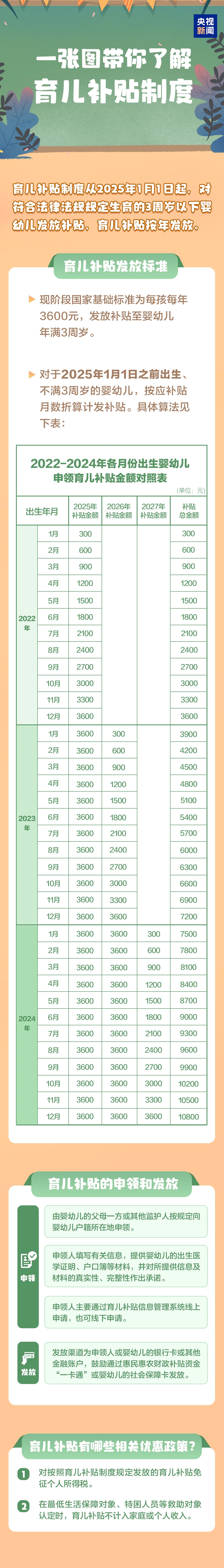育儿补贴查询到账金额明细截图