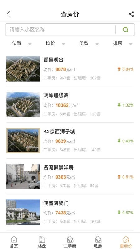 新房筛选界面