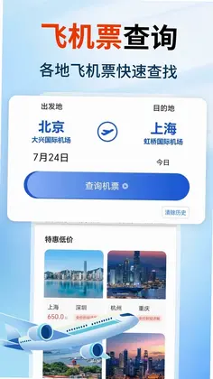 特价航空班机票查询预览图