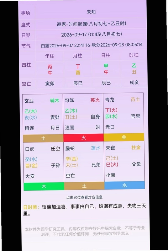 紫薇斗数排盘预览图