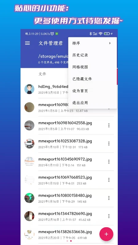 文件管理君应用管理界面