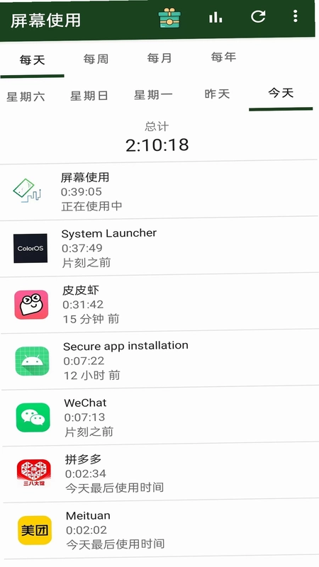 屏幕使用预览图
