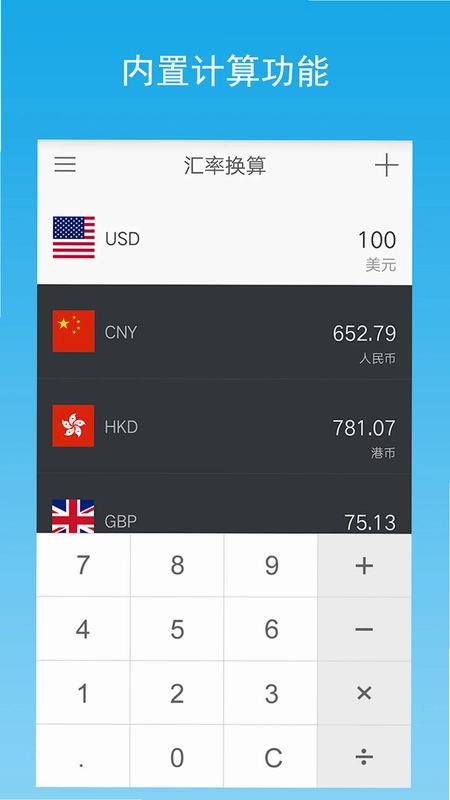 汇率转换预览图