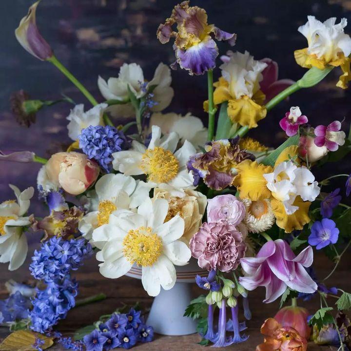 Bloom花艺低饱和配色花束实拍