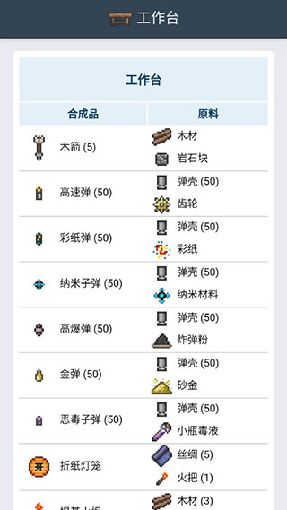 泰拉瑞亚合成表app最新版本预览图