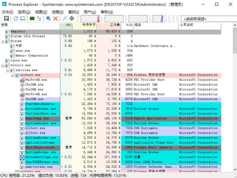 process explorer���԰�17.12�������ͼ3