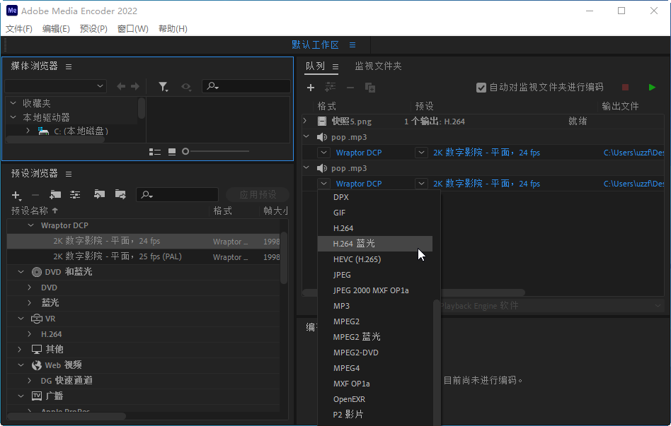 Adobe Media Encoder 2022激活版v22.6.1.2sp破解版截图3