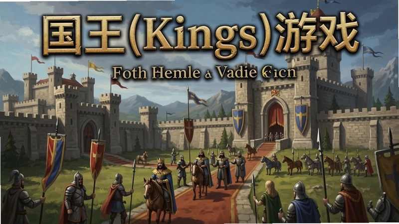 “国王(Kings)游戏封面与场景截图,展示宏大的王国建设场面”