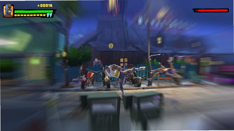 功夫鲨鱼:传奇重生(Shaq Fu: A Legend Reborn) 最终BOSS战场景,奥尼尔释放终结技的特写镜头