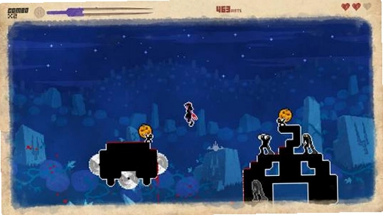 流血像素(They Bleed Pixels)键盘控制说明画面,显示招式按键布局