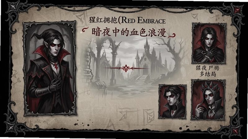 猩红拥抱(Red Embrace) 黑暗奇幻恋爱养成游戏 哥特吸血鬼 多结局文字冒险 “暗夜中的血色浪漫”