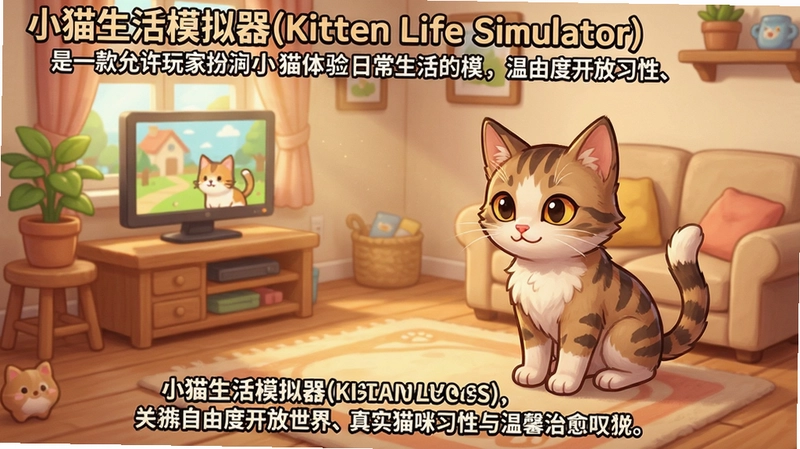 “小猫生活模拟器(Kitten Life Simulator)是一款允许玩家扮演小猫体验日常生活的模拟游戏,拥有高自由度开放世界、真实猫咪习性与温馨治愈画风”