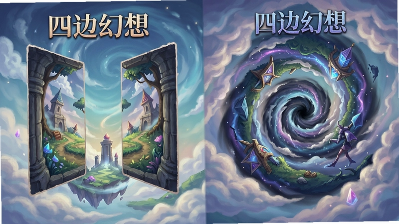 四边幻想(Four Sided Fantasy) 游戏解谜机制与唯美场景展示 边界翻转 循环空间 “四边幻想”