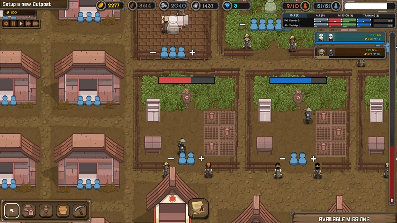 忍者大君(Ninja Tycoon)温泉旅馆与商业区赚取金币场景