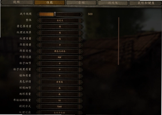 骑马与砍杀战狼画面设置界面