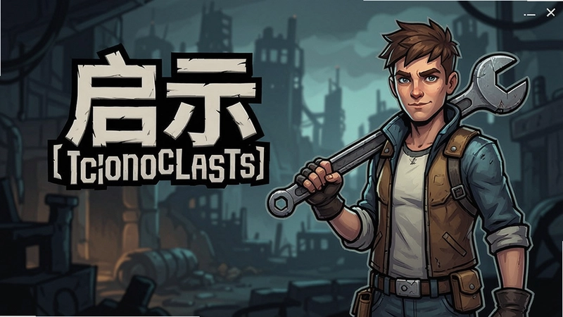 启示(Iconoclasts)游戏主界面与主角罗宾持扳手立绘“启示(Iconoclasts)”