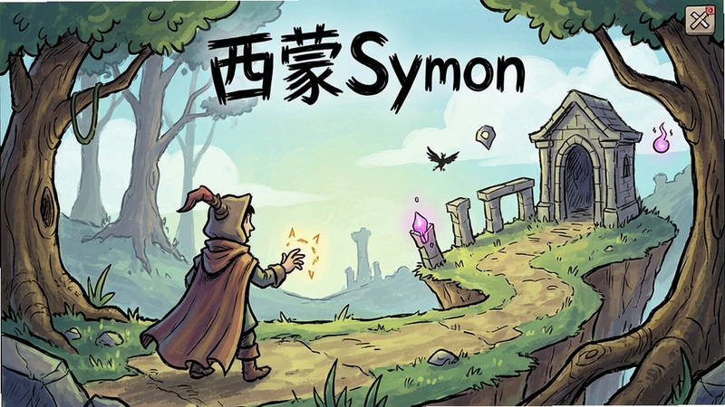 西蒙Symon游戏主界面与奇幻场景,“西蒙Symon”解谜冒险手绘风