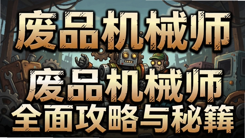 废品机械师游戏主视觉,展示机械建造与废品世界,文字“废品机械师全面攻略与秘笈”