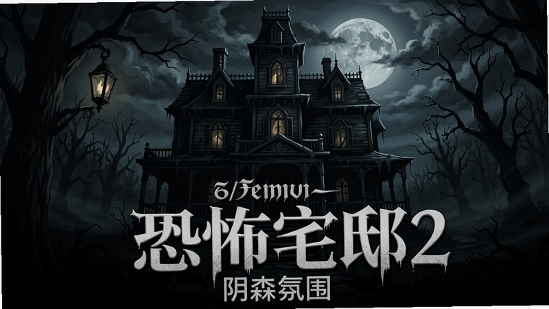 奇怪的夜晚2/奇异夜2 游戏海报,“恐怖宅邸”,“阴森氛围”