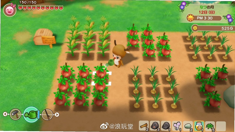牧场物语双子村+出售作物和金币增长画面