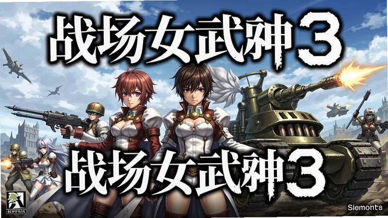 游戏战场女武神3高清封面海报,包含“战场女武神3”标题,展现主要角色与战车