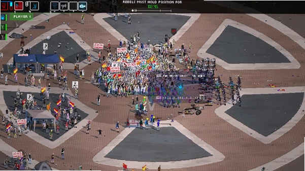 Riot Civil Unrest圆形战术菜单与人群动态特写