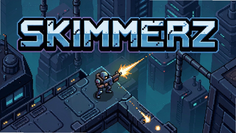 SKIMMERZ(掠食者)主视觉图 科幻俯视角射击游戏 像素风格 “SKIMMERZ”