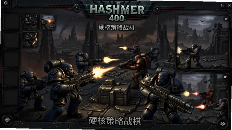 战锤40K:太空战狼 游戏主界面与战斗场景,“硬核策略战棋”