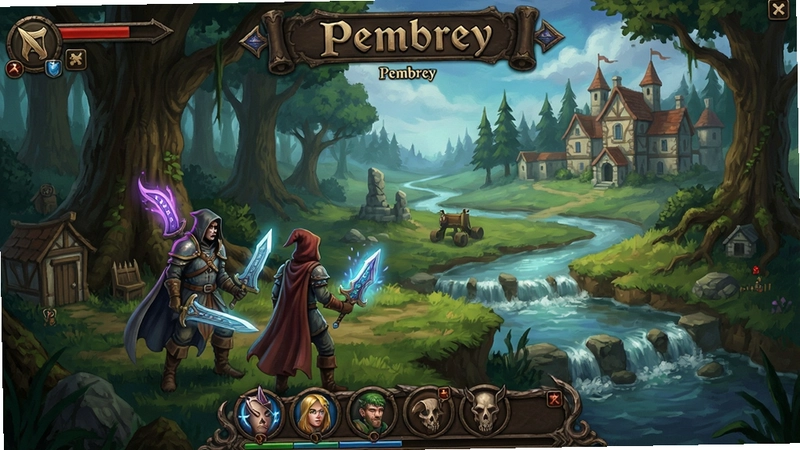 彭布雷(Pembrey)游戏主界面,奇幻角色扮演,精美场景,大型RPG单机游戏