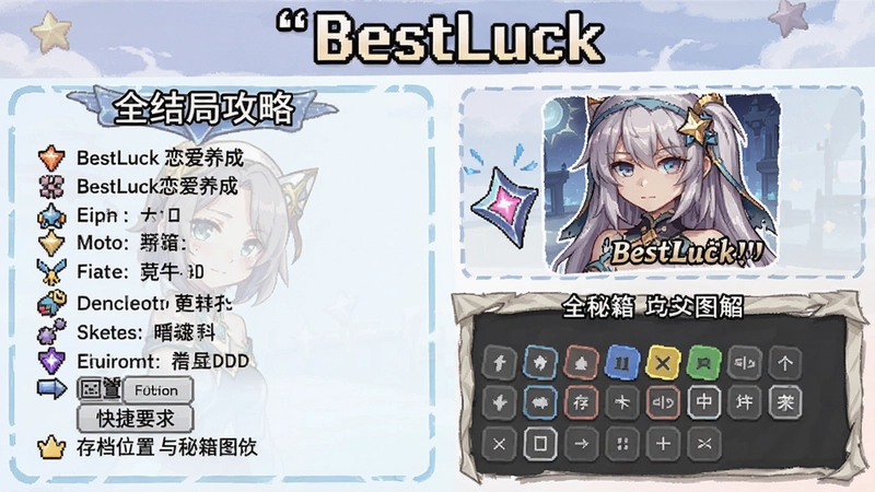 BestLuck恋爱养成游戏全结局攻略、配置要求、快捷键、存档位置与秘籍图文详解“BestLuck”