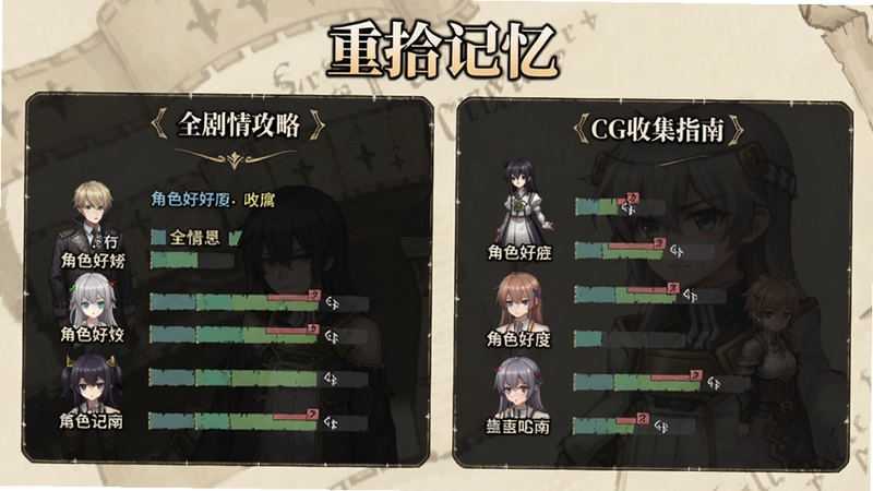 “重拾记忆”全剧情攻略、角色好感度提升与CG收集指南