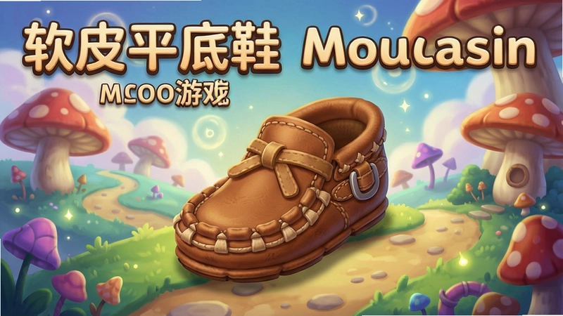 高清游戏宣传图,“软皮平底鞋Moccasin游戏”的卡通软皮鞋角色及梦幻场景