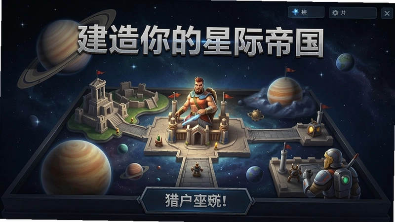 猎户座沙盘游戏主界面展示,“建造你的星际帝国”