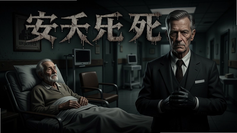旁观者:安乐死 游戏封面 暗黑风格 养老院 老人 管理者 选择 多结局