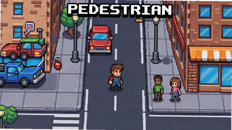 ���е�Pedestrian��Ϸ�����棬չʾ���ط��ֵ������������˽�ɫ��ͻ����Ϸ�淨