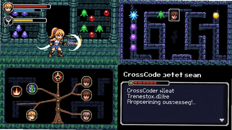 ����׼��CrossCode���ط������ɫ������Ϸ��չʾ��������ս��������Ԫ���Թ����ա�����������;���Ի�������16λ����